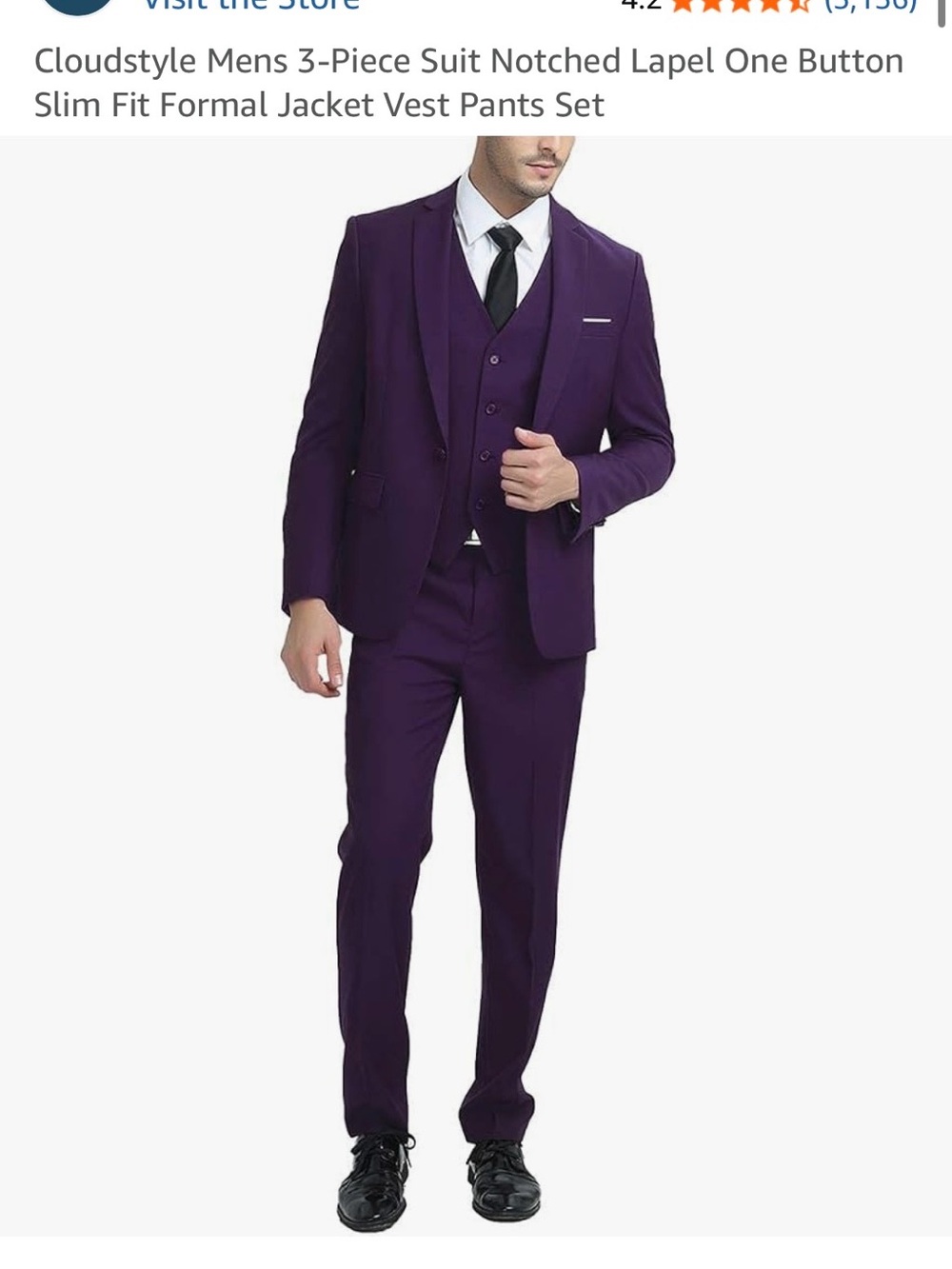 Slim-Fit Purple 3-Piece Suit with Notch Lapel - Classic Formal Set